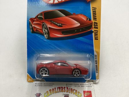 2010 Hot Wheels #34 Red Ferrari 458 Italia on Sale