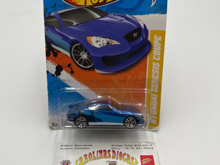 2011 Hot Wheels New Models #50 Hyundai Genesis Coupe Blue Bad Card 66i Hot on Sale