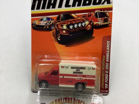 Matchbox Emergency Response 54 100 08 Ford E-350 Ambulance Fashion