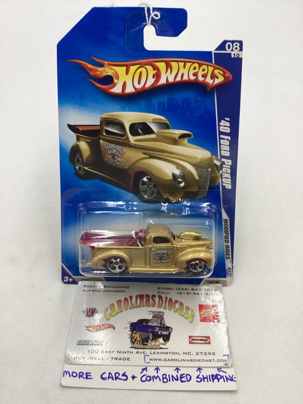 2009 Hot Wheels Modified Rides #164 40 Ford Pickup Gold 5 Dot Wheels 28E Hot on Sale