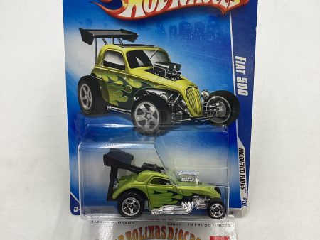 2009 Hot Wheels #163 Fiat 500 Green 64B Supply