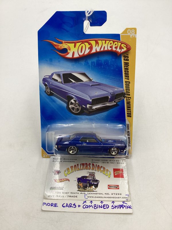 2009 Hot Wheels #008 69 Mercury Cougar Eliminator Blue 29G Hot on Sale