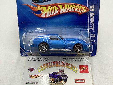 2009 Hot Wheels #148 69 Corvette ZL-1 Blue Short Card 9A Hot on Sale