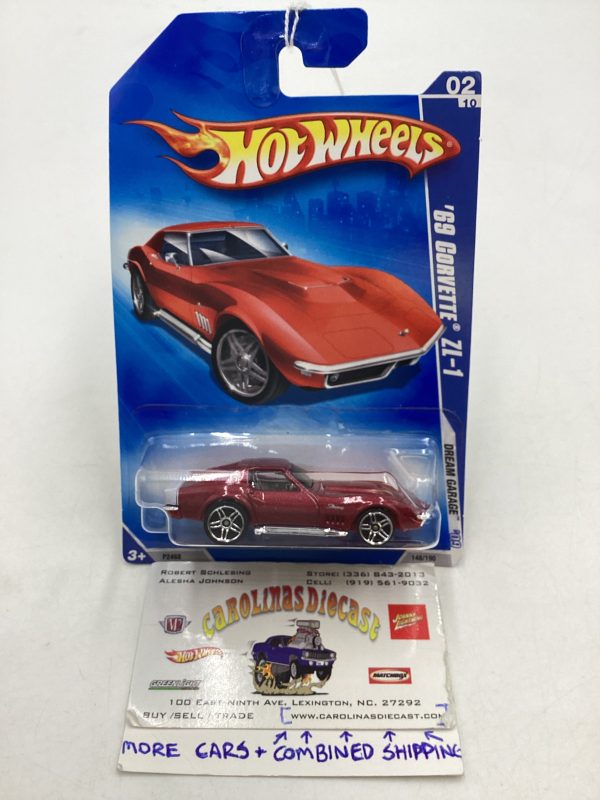 2009 Hot Wheels #148 69 Corvette ZL-1 Red 5F Fashion