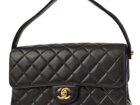 Chanel 1996-1997 Black Lambskin Double Sided Classic Flap Handbag Online Hot Sale