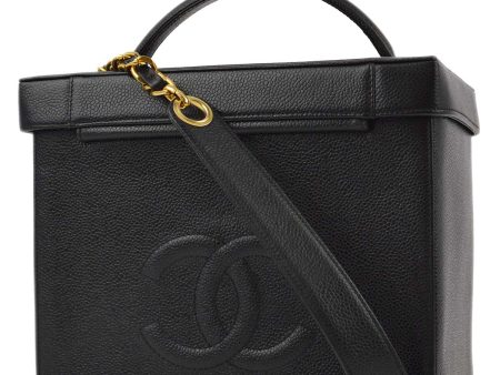 Chanel 1994-1996 Black Caviar Vanity 2way Shoulder Handbag For Cheap