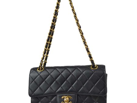 Chanel Black Lambskin Double Sided Classic Flap Shoulder Bag For Sale