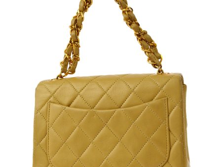 Chanel 1986-1988 Beige Lambskin Mini Classic Square Flap Handbag 17 Online