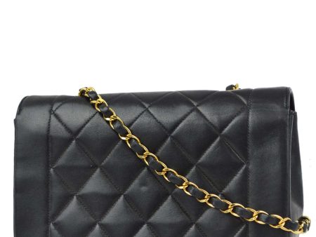 Chanel 1996-1997 Black Lambskin Small Diana Shoulder Bag Sale