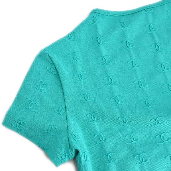 Chanel Cropped T-shirt Light Blue 97P #38 Online now