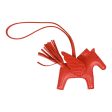 Hermes Orange Poppy Capucine Pegasus Horse Rodeo Touch Bag Charm PM Sale