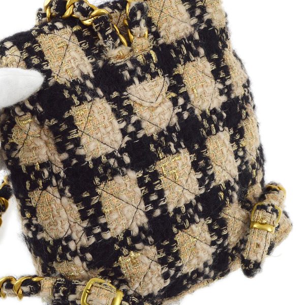 Chanel 1991-1994 Beige Tweed Duma Backpack Large Online Sale