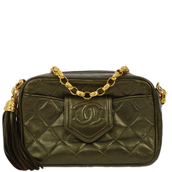 Chanel 1989-1991 Bronze Lambskin Camera Bag Mini For Cheap