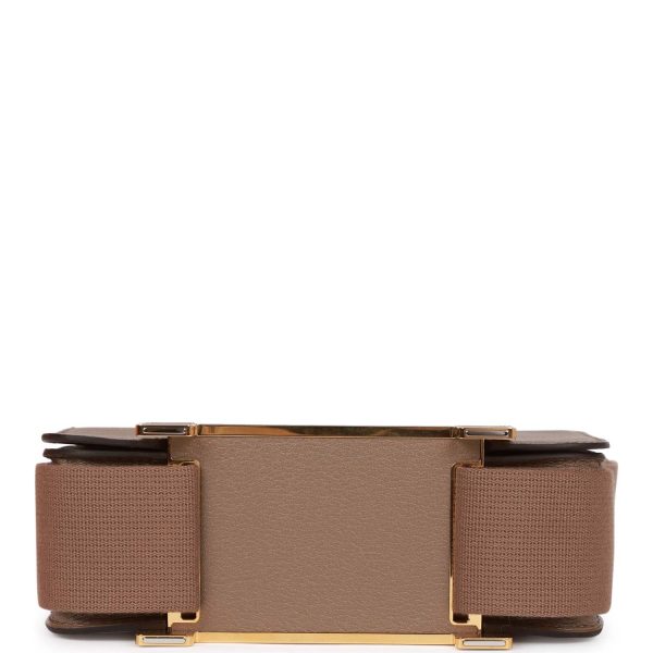 Hermes Geta Etoupe Chevre Gold Hardware For Sale