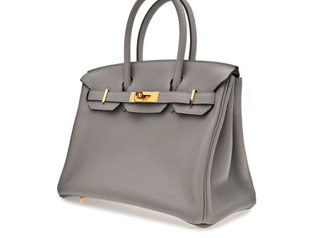 Hermes Birkin 30 Gris Togo Leather Gold Hardware Discount