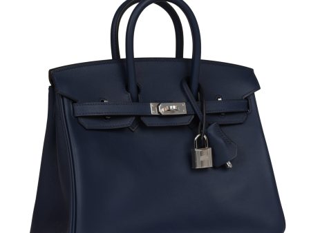 Hermes Birkin 25 Bleu Navy Swift Palladium Hardware Sale