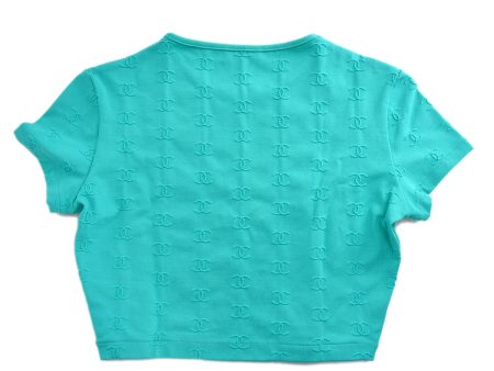 Chanel Cropped T-shirt Light Blue 97P #38 Online now