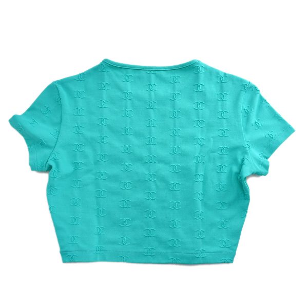 Chanel Cropped T-shirt Light Blue 97P #38 Online now