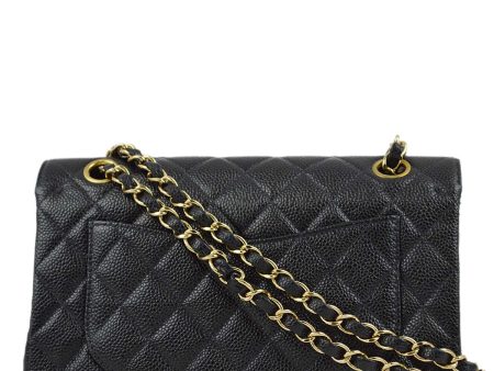 Chanel 2001-2003 Black Caviar Small Classic Double Flap Shoulder Bag Fashion