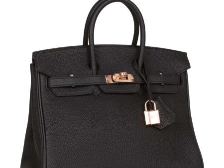 Hermes Birkin 25 Black Togo Rose Gold Hardware Supply