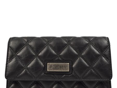 Chanel 2006-2008 Black Calfskin Bifold Wallet on Sale