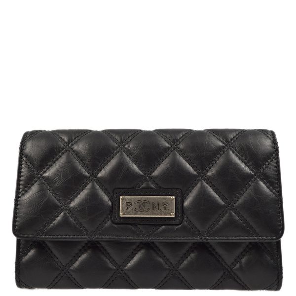 Chanel 2006-2008 Black Calfskin Bifold Wallet on Sale