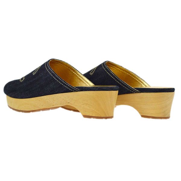 Chanel Navy Denim Sabot Shoes Sandals #35 Online Hot Sale