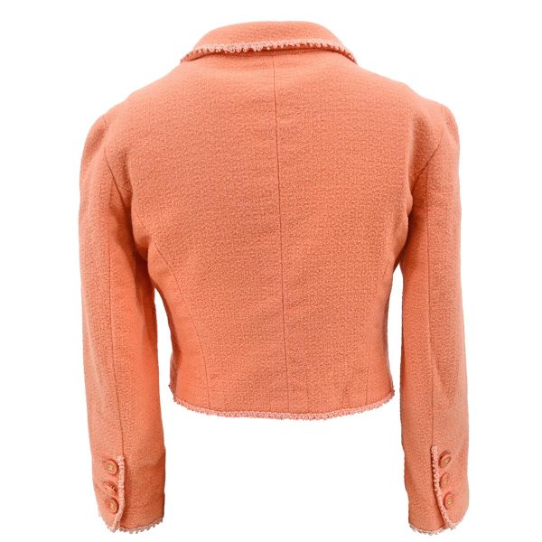 Chanel Single Breasted Jacket Orange #40 For Sale