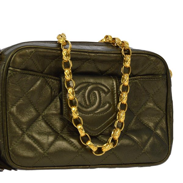 Chanel 1989-1991 Bronze Lambskin Camera Bag Mini For Cheap