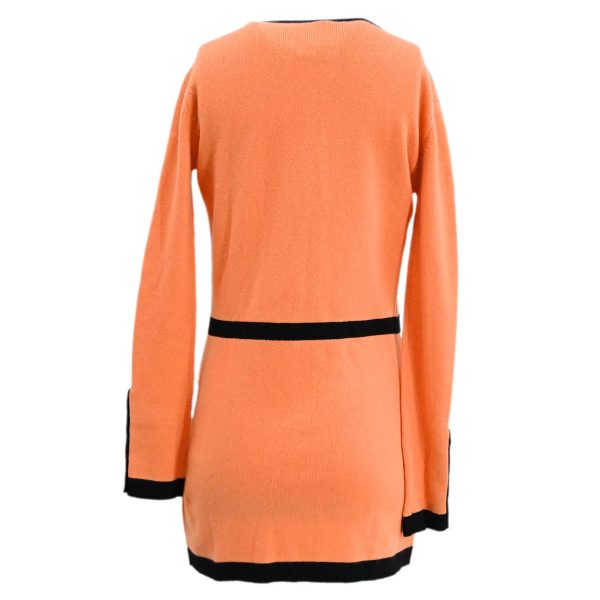 Chanel Set Cardigan Short Sleeve Dress Orange 95A #38 For Discount