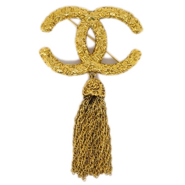 Chanel Fringe Brooch Pin Gold 93A Hot on Sale