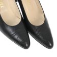 Chanel * Black Leather Pumps Shoes #37 on Sale