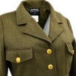 Chanel Single Breasted Jacket Khaki 96A #40 For Discount