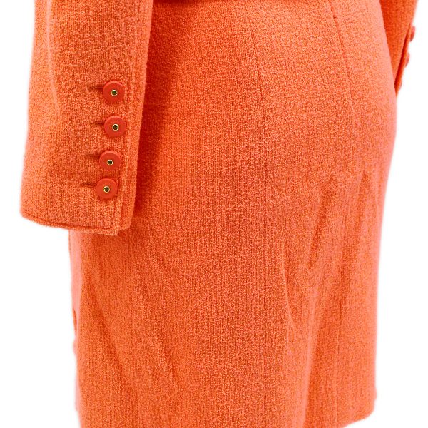 Chanel Setup Suit Jacket Dress Orange 97P #40 on Sale