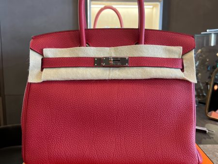 Hermes Birkin 30 Rouge Vif Togo Palladium Hardware For Sale