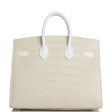 Hermes Sac Faubourg Birkin 20 White Matte Alligator Palladium Hardware Online Hot Sale