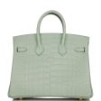 Hermes Birkin 25 Vert D Eau Matte Alligator Gold Hardware on Sale