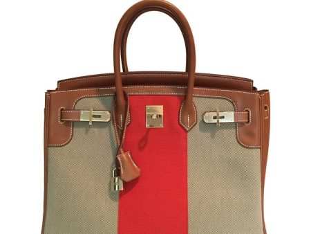 Hermes Birkin 35 Flag Bag Tan Orange Toile Limited Edition Online Sale