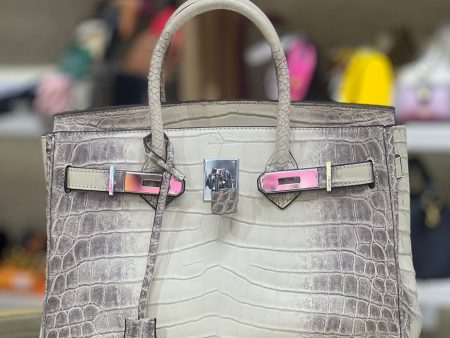 Hermes Birkin 30 Himalayan Himalaya Crocodile Handbag For Sale