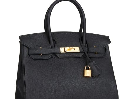 Hermes Birkin 30 Black Togo Gold Hardware Fashion