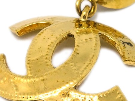 Chanel Gold Dangle Earrings Clip-On 94P on Sale