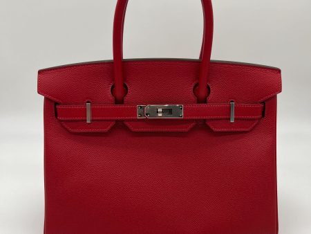 Hermes Birkin 30 Rouge Casaque Epsom Palladium Hardware Fashion