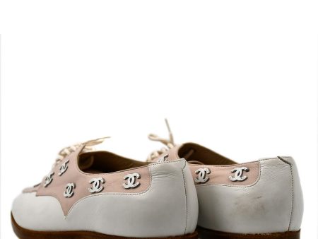 Chanel * Pink Oxford Shoes #36 1 2 For Sale