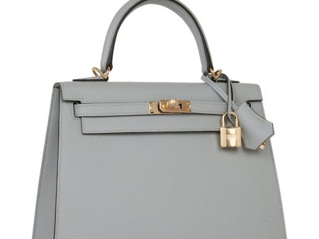 Hermes Kelly 25 Sellier Bleu Glacier Verso Epsom Permabrass Hardware Discount