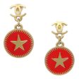 Chanel Star Dangle Piercing Earrings Red 01P Online now