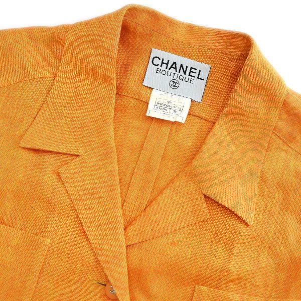 Chanel 1996 Single Breasted Jacket Orange #38 Supply