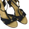 Chanel * Navy Denim Sandals Shoes #36C Supply