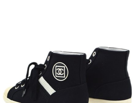 Chanel Black Sport Line High Cut Shoes Sneakers #37 Cheap