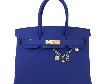 Hermes Birkin 30 Bag Blue Electrique For Discount