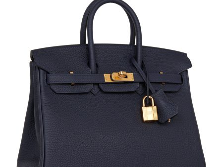 Hermes Birkin 25 Bleu Nuit Togo Gold Hardware Supply